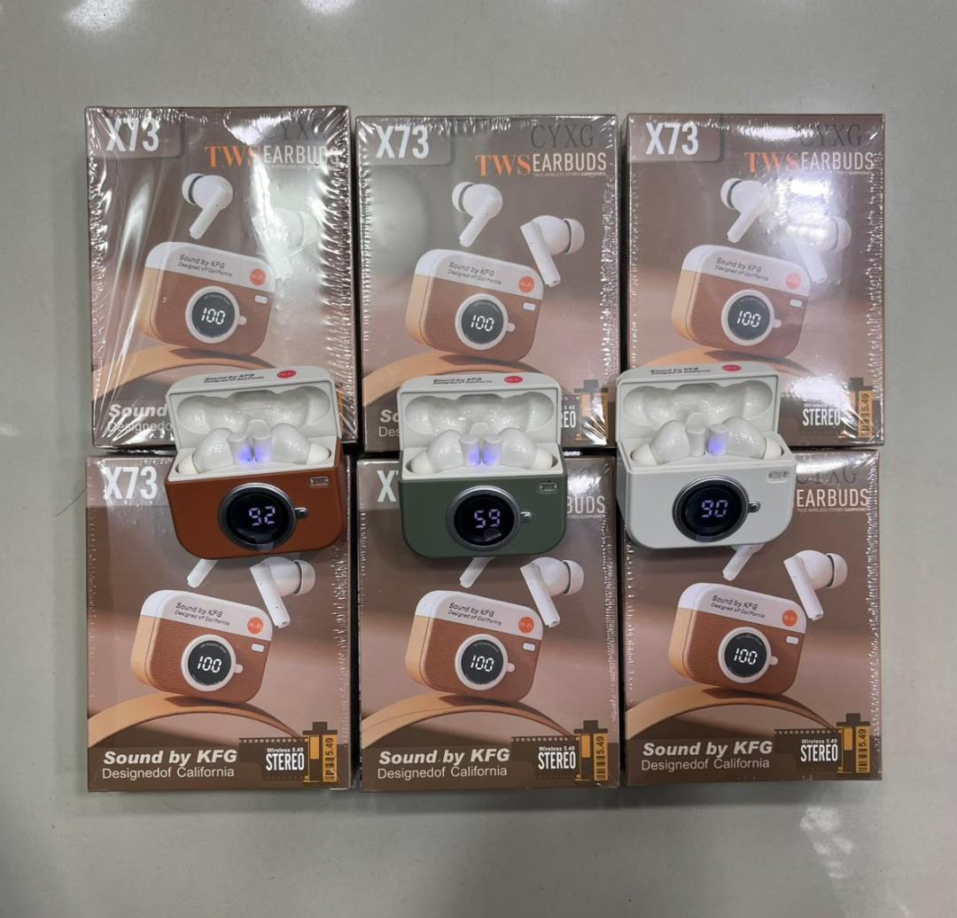 X73 TWS Wireless Earbuds Game Box Edition – True Wireless Stereo Earphones with Retro Retro Console Styling and LED Digital Battery Percentage Display - Random Color