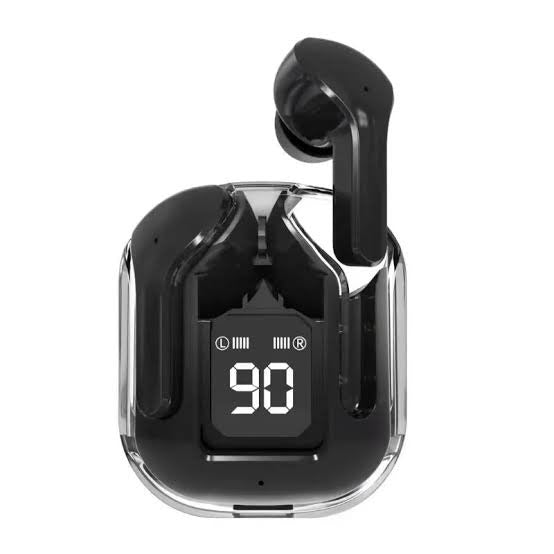 Air31 Earbuds Wireless | Crystal Transparent Bluetooth 5.3 | LED Display | Heavy Bass Stereo Sound