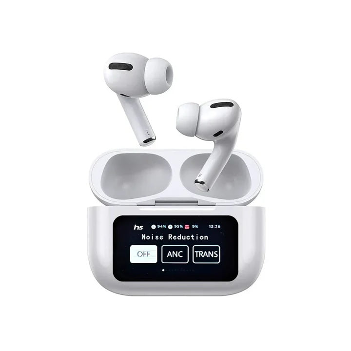 White A9 Pro ANC Bluetooth 5.4 Wirele Earbuds with Smart Screen and Active Noise Cancellation
