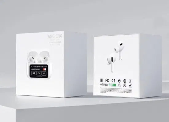 White A9 Pro ANC Bluetooth 5.4 Wirele Earbuds with Smart Screen and Active Noise Cancellation